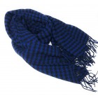 Blue & Black Houndstooth Oversized Scarf